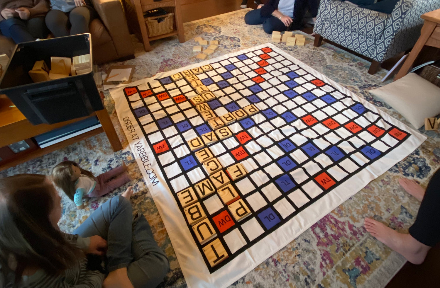 Giant Scrabble Game (jumbo 6ft x 6ft board with 3in x 3in tiles)